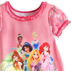 H1102 ชุดนอนเด็ก Disney Princess Nightshirt with Organza Ruffle for Girls