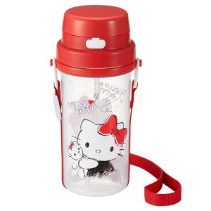 H2173 ขวดน้ำหลอดดูด Hello Kitty มีสายสะพาย