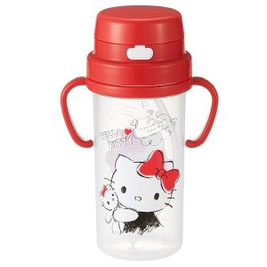 H2173 ขวดน้ำหลอดดูด Hello Kitty มีสายสะพาย