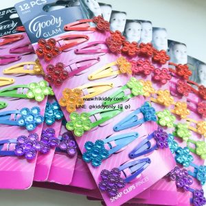 H6503 กิ๊บติดผม Goody Girl Jewelled Flower Contour Snap Clip, 12 count